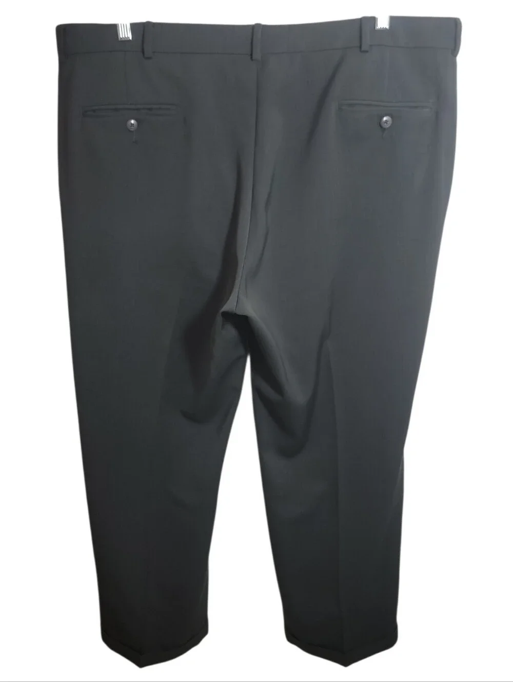 Haggar men's gray striped pleated front dress pants size 44 cuff leg trousers